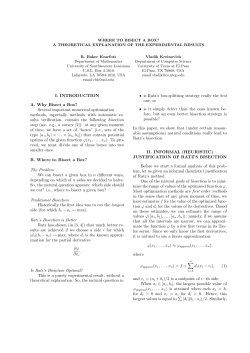 I. INTRODUCTION A. Why Bisect a Box?