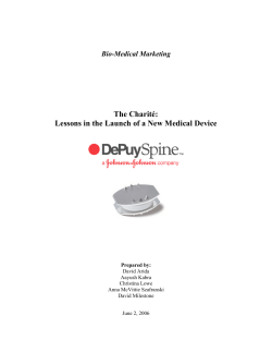 The Charit&eacute;: Lessons in the Launch of a New Medical Device
