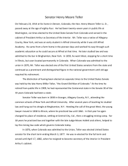 Senator Henry Moore Teller - AURA