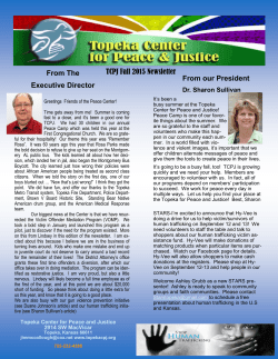 TCPJ Fall 2015 Newsletter From The Executive Director From our