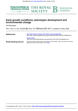 Early growth conditions, phenotypic development and