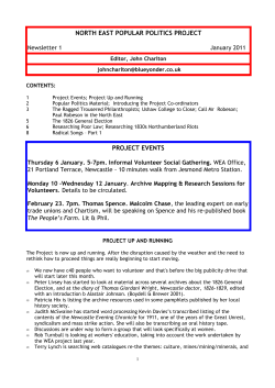 north east popular politics project project events