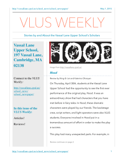 1 May VLUS Weekly - Vassal Lane Upper School