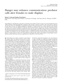 Danger may enhance communication: predator