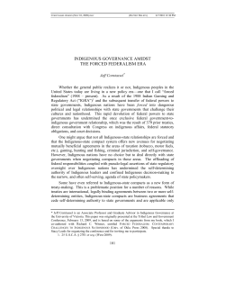 Indigenous Governance Amidst the Forced