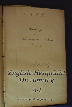 English-Hesquiaht A-L Dictionary Printable
