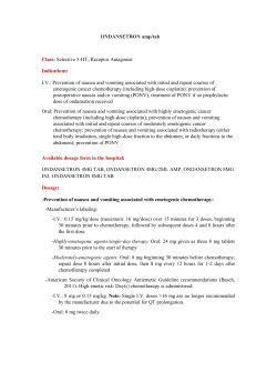 ONDANSETRON amp/tab Class: Selective 5