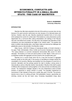 economics, conflicts and interculturality in a small island state