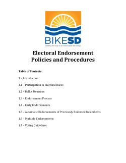 Electoral Endorsement Policies and Procedures