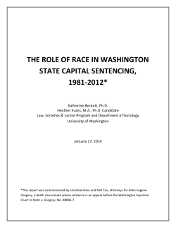 the role of race in washington state capital sentencing, 1981-2012