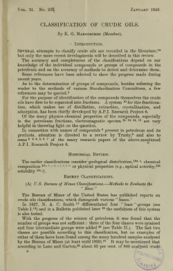 CLASSIFICATION OF CRUDE OILS.