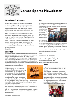 Loreto Sports Newsletter - Loreto Schools Network Ireland