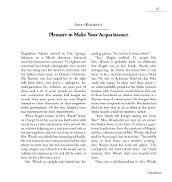 Pleasure to Make Your Acquaintance