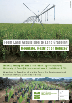 From Land Acquisition to Land Grabbing Regulate, Restrict or Refuse?
