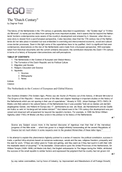 Dutch Century - EGO | European History Online