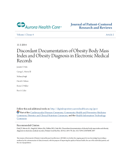 Discordant Documentation of Obesity Body Mass Index and Obesity