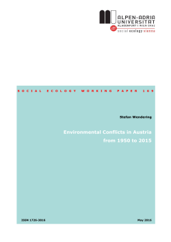 Environmental Conflicts in Austria from 1950 to 2015 - Alpen