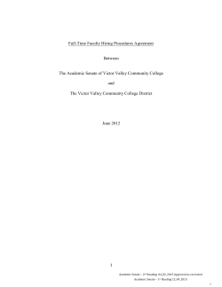Full-Time Faculty Hiring Procedures Agreement