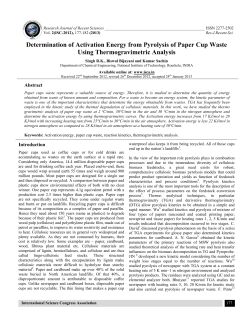 Determination of Activation Energy from Pyrolysis of Paper Cup