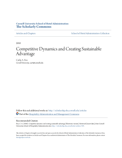 Competitive Dynamics and Creating Sustainable Advantage