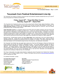News Release - Town of Tecumseh