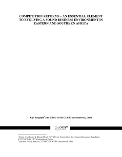 competition reforms &ndash; an essential element to evolving a sound