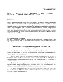 Bilateral Security Treaty of 1951 - Asia for Educators