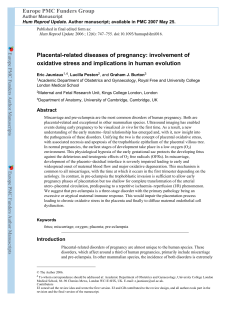 Placental-related diseases of pregnancy: involvement of oxidative