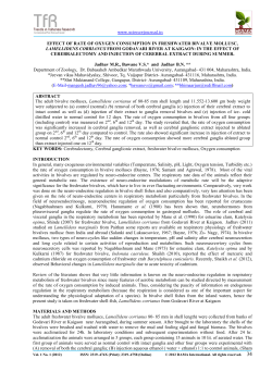 EFFECT OF RATE OF OXYGEN CONSUMPTION IN FRESHWATER
