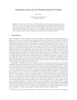 Separation Logic and the Mashup Isolation Problem