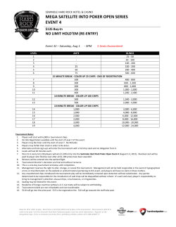 Event 32 Structure Sheet - Seminole Hard Rock Hollywood Poker