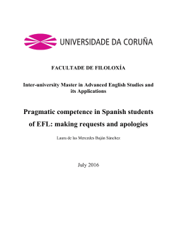 Pragmatic competence in Spanish students of EFL