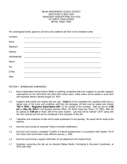 bryan independent school district invitation to bid# 3644