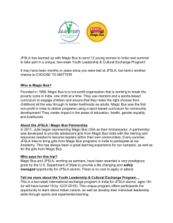 JFSLA has teamed up with Magic Bus to send 12 young women to