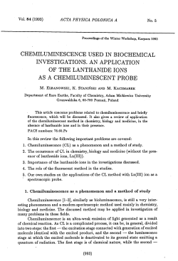 CHEMILUMINESCENCE USED IN BIOCHEMICAL