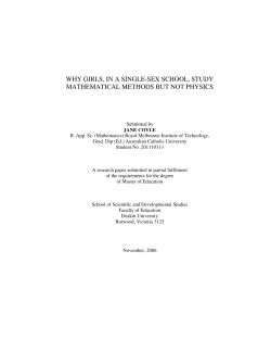 WHY GIRLS, IN A SINGLE-SEX SCHOOL, STUDY