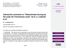 AC C187: `Paleoclimate forcing by the De Vries/Suess cycle