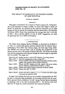 THE IMPACT OF MORTALITY ON PANJER`S MODEL OF AIDS