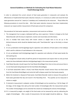 General Guidelines on Methods for Estimating the Food Waste