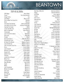 BEANTOWN Song List - Wilson Stevens Productions