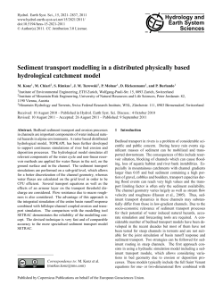Sediment transport modelling in a distributed physically based