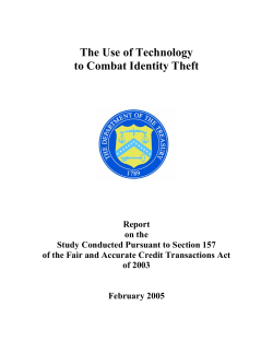 The Use of Technology to Combat Identity Theft