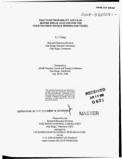 Fracture probability and leak before break analysis