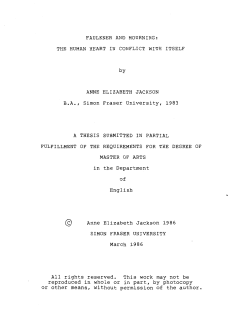 Faulkner and mourning : the human heart in conflict