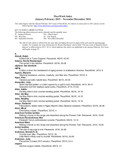 PieceWork Index January/February 2015 &ndash; November/December 2016