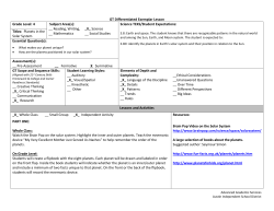 GT Differentiated Exemplar Lesson Grade Level: 4 Subject Area(s