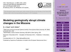 Modeling geologically abrupt climate changes in the Miocene