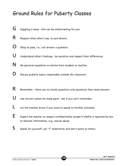 Gd 6/7 Rules and Changes at Puberty