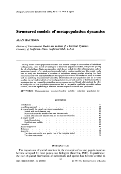 Structured models of metapopulation dynamics