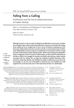 Falling from a Calling